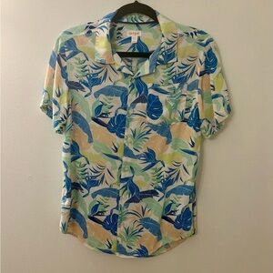 Cat & Jack Hawaiian Leaf Summer Shirt XL Polo Tropical Unisex Casual